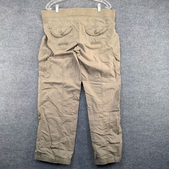 Vanilla Star Women's Straight Leg Cargo Pants Green Large Drawstring Waist - Picture 6 of 12